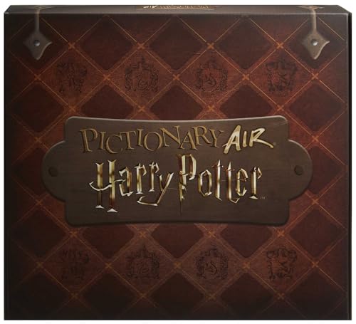 Mattel Games Pictionary Air Harry Potter, ve lo que dibujas en pantalla, con varita para dibujar en el aire, juego de mesa para niños y niñas +8 años (Mattel HDC62)